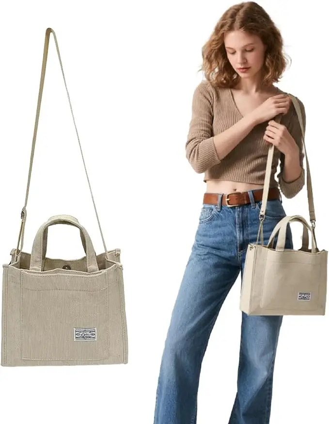 コーデュロイトートバッグ