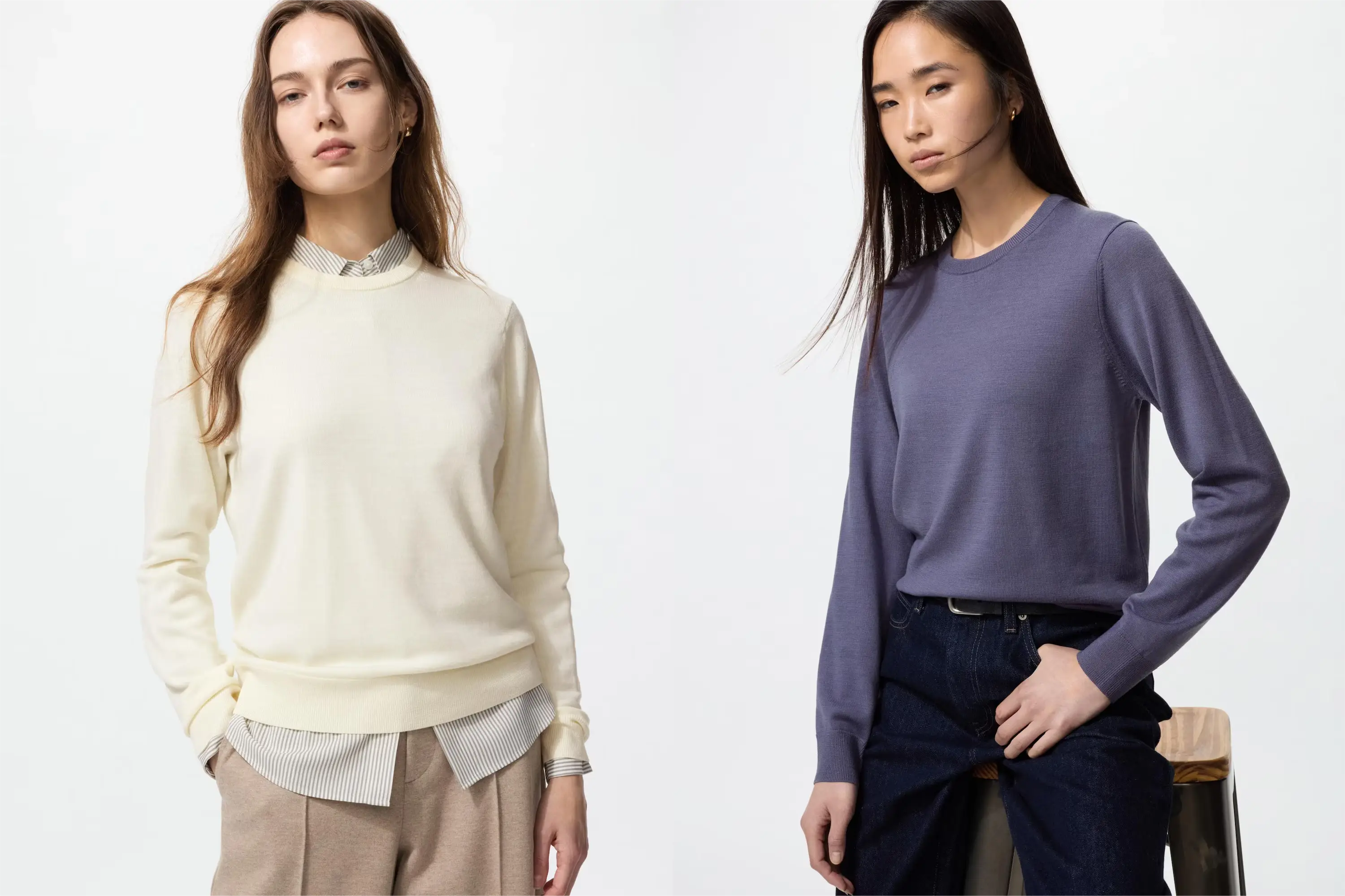 ユニクロメリノクルーネックセーター