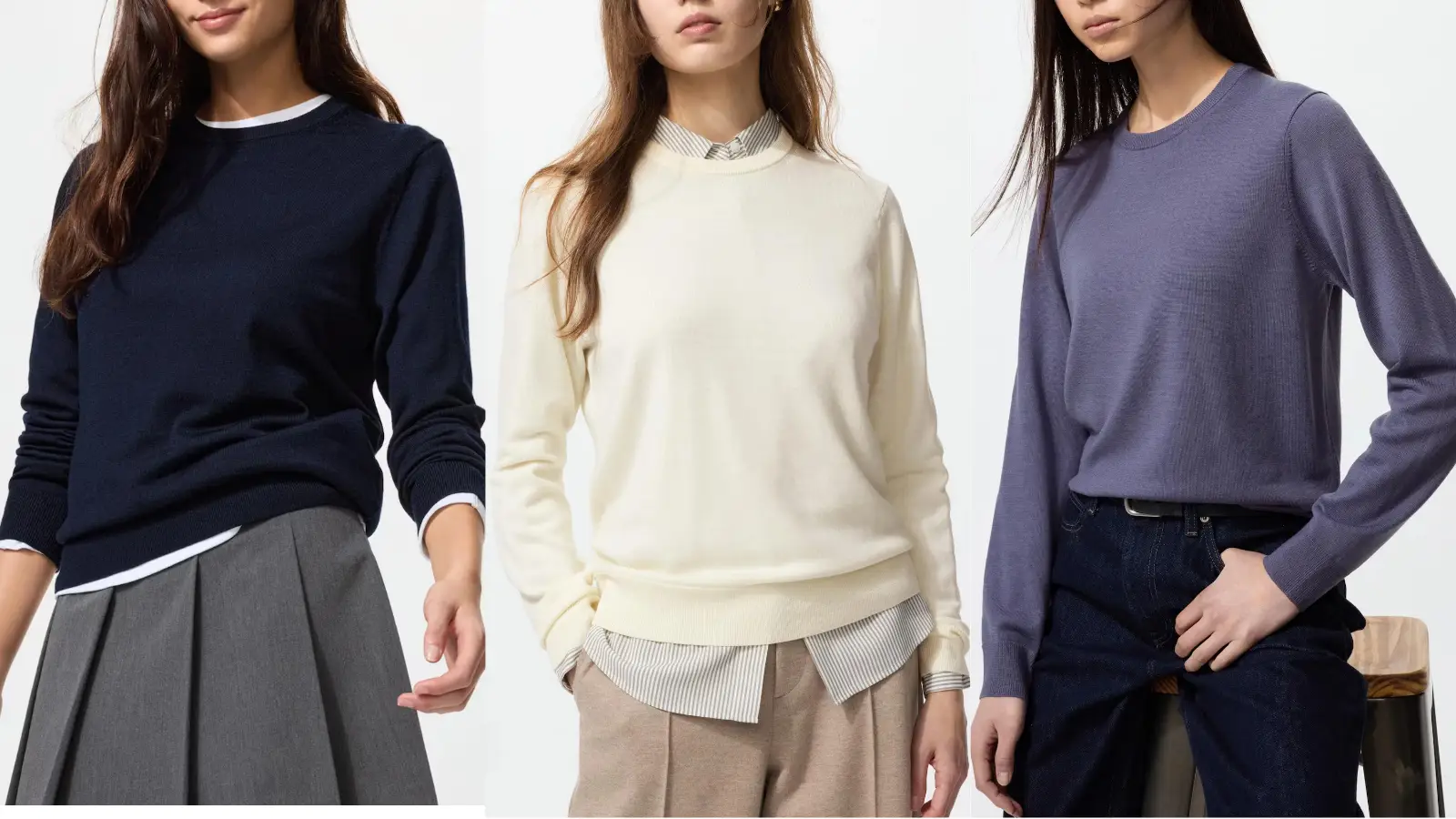 ユニクロメリノクルーネックセーター