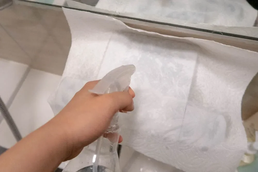 浴室の水垢掃除