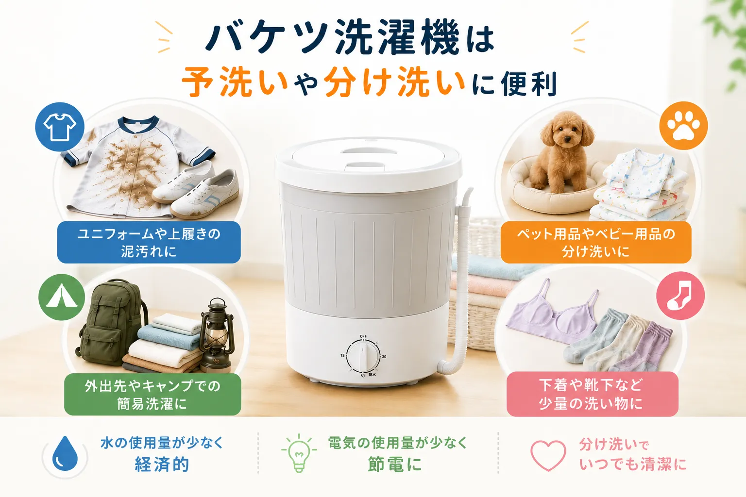 バケツ洗濯機の魅力