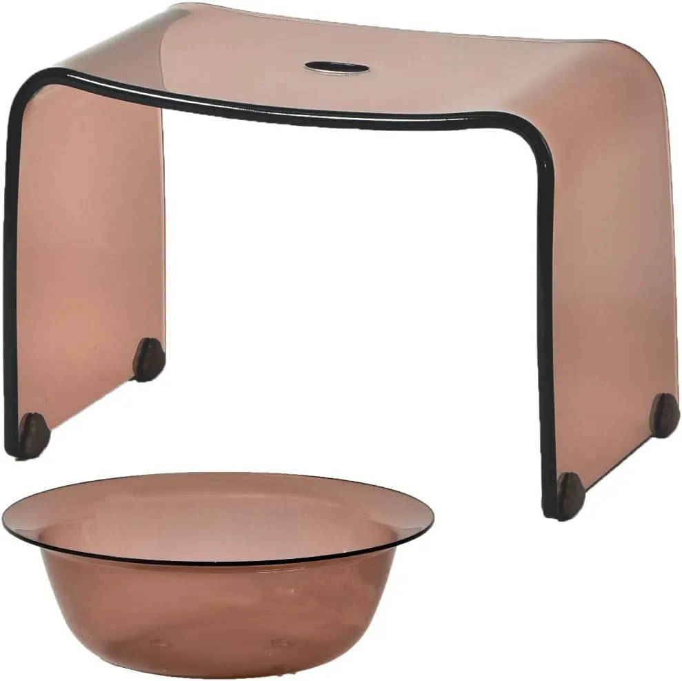 Favor アクリル製 お風呂いす Mサイズ ＆ お風呂ボウル 2点セット