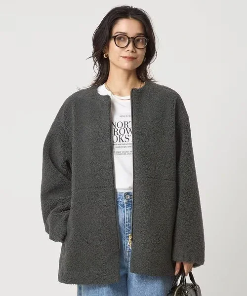 ボアノーカラーブルゾン