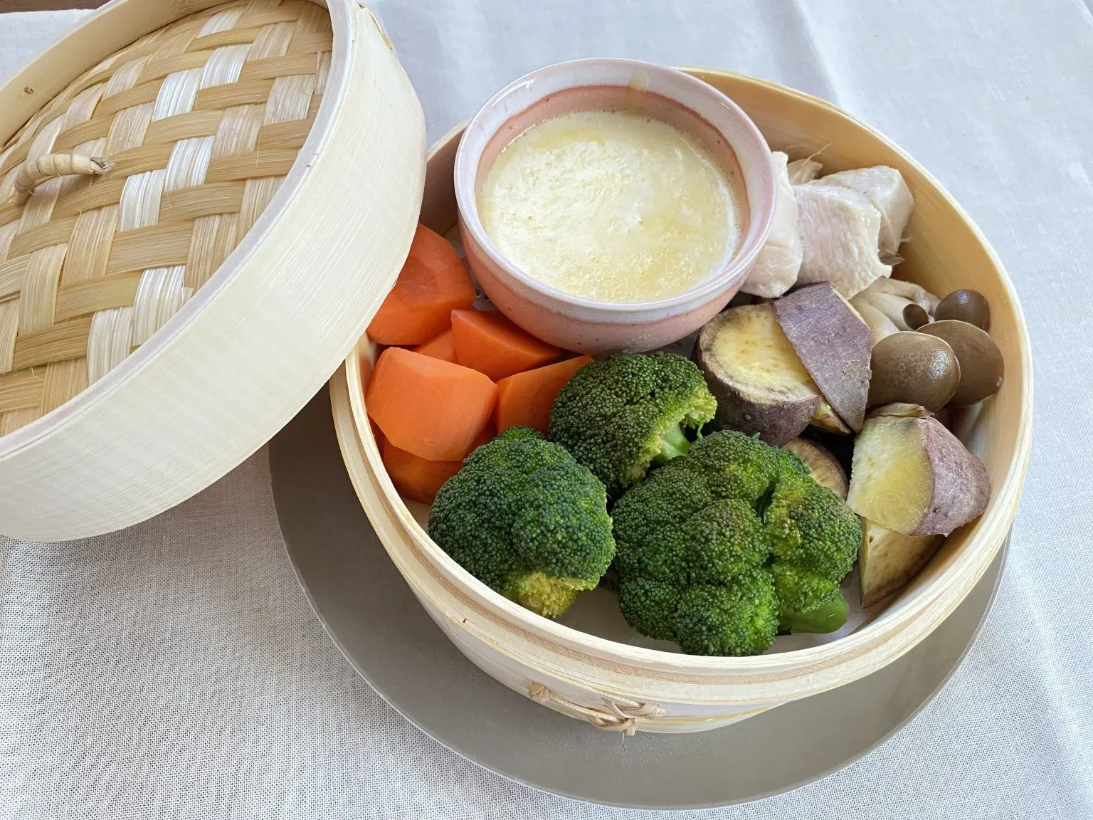 せいろでチーズフォンデュ