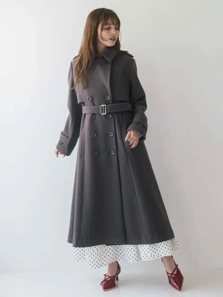 2WAYカラーウールライクトレンチコート