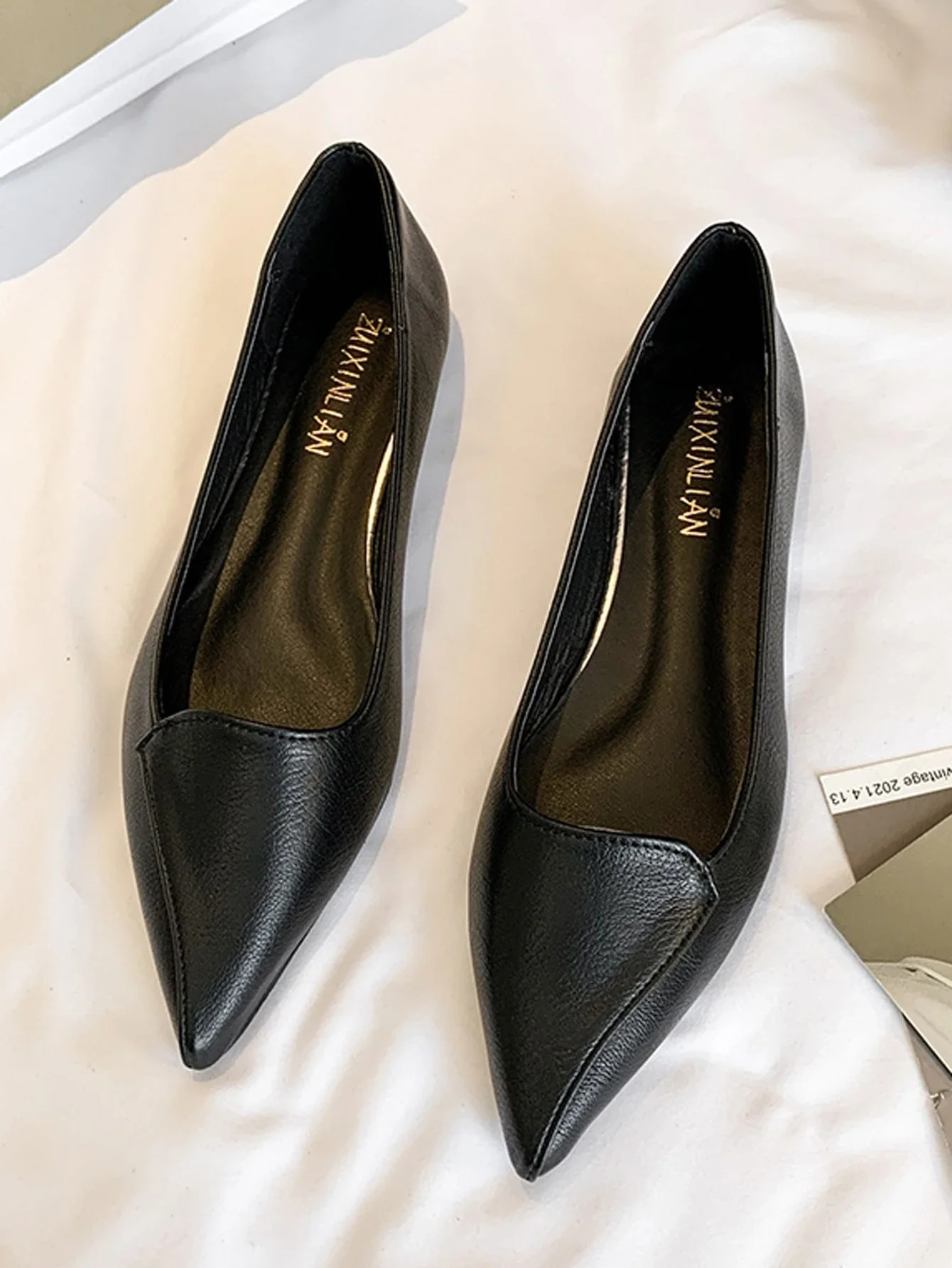 レディーススリッポンフラットシューズ