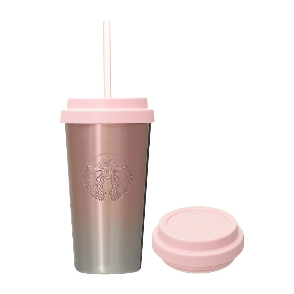 替えリッド付きステンレスタンブラーピンクグラデーション473ml