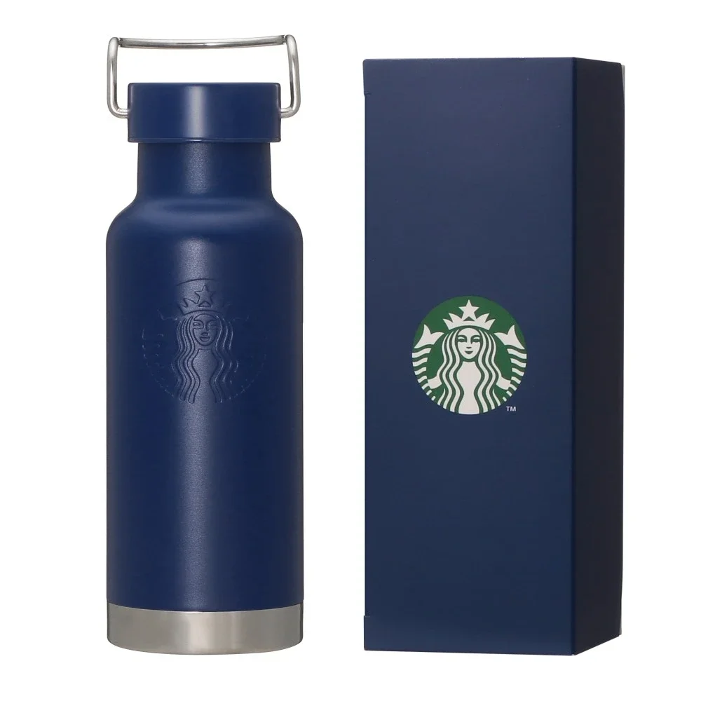 名入れ専用ギフトボックス入りハンドルリッドステンレスボトルネイビー473ml