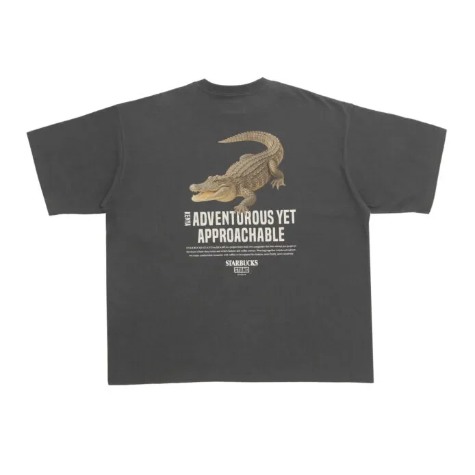 アニマルプリントTシャツクロコダイルチャコール
