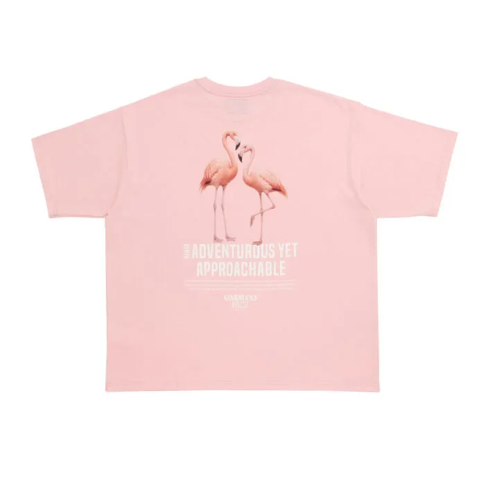 アニマルプリントTシャツフラミンゴピンク