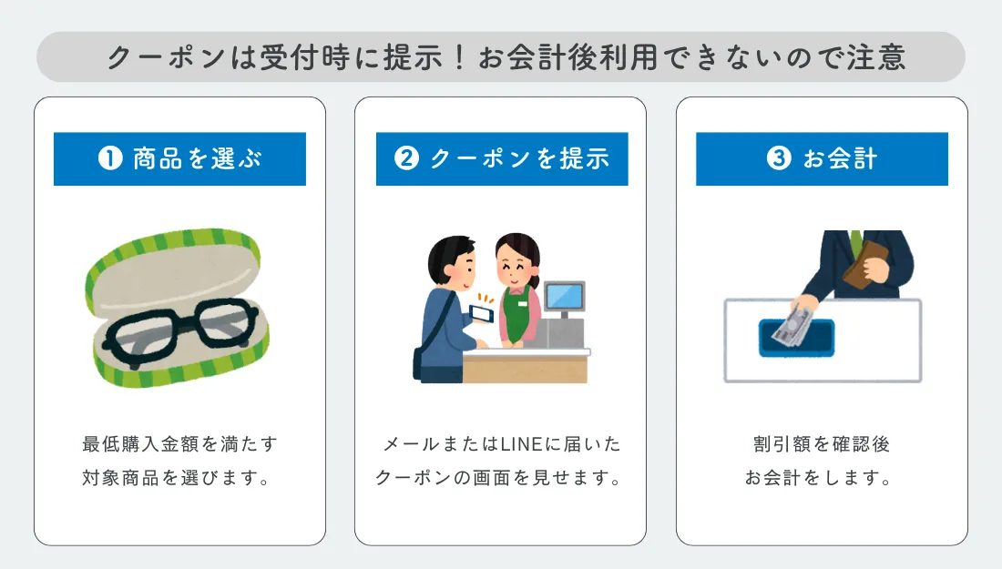 クーポンの使い方実店舗