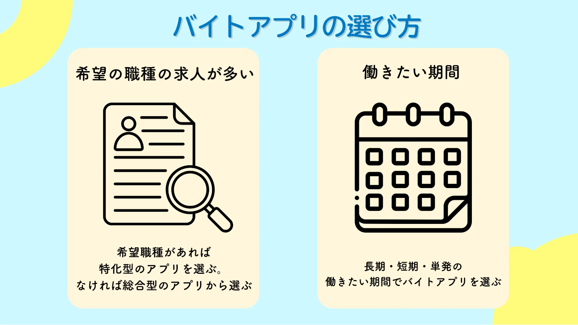バイトアプリ選び方
