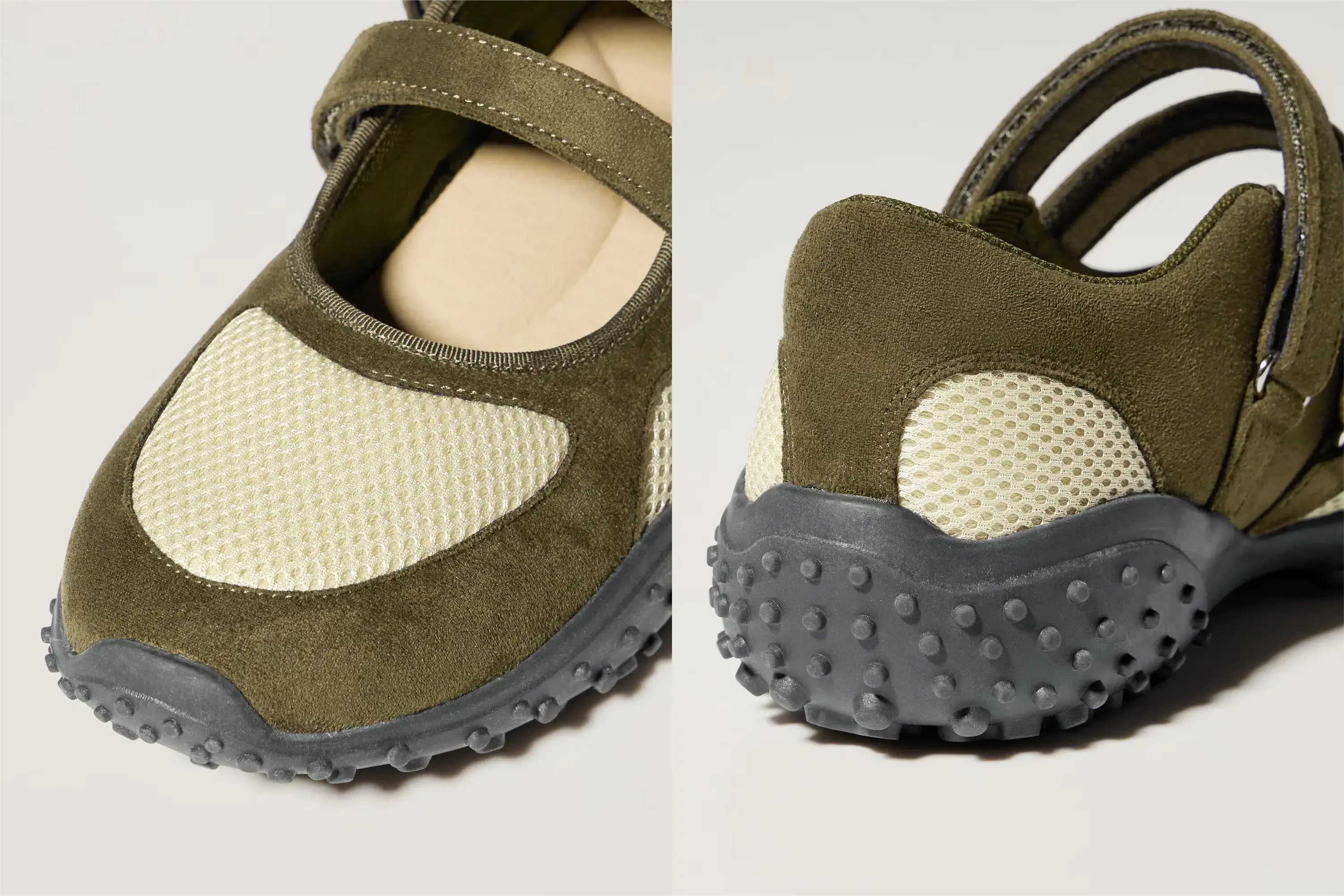 ダブルストラップバレエスニーカーディティール