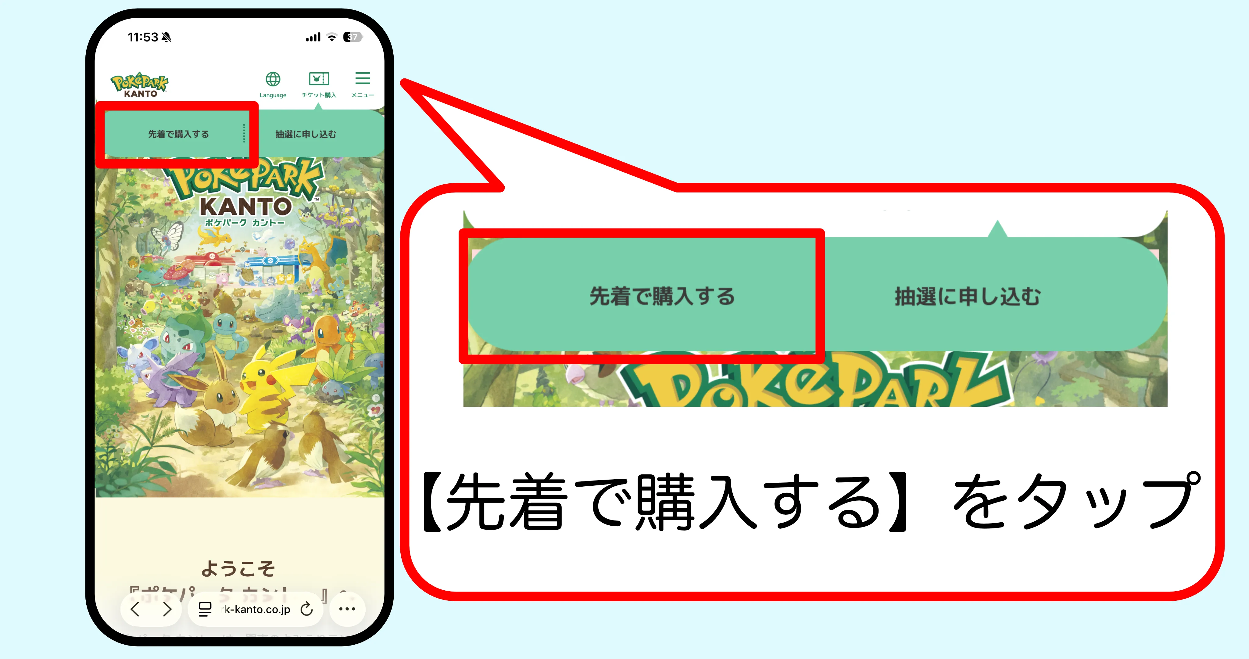 ポケパークチケット購入方法