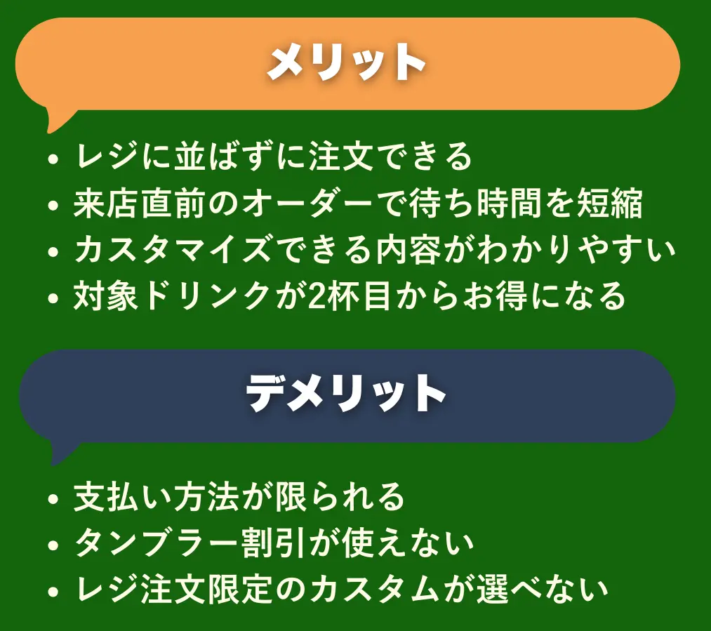スタバモバイルオーダーのメリット