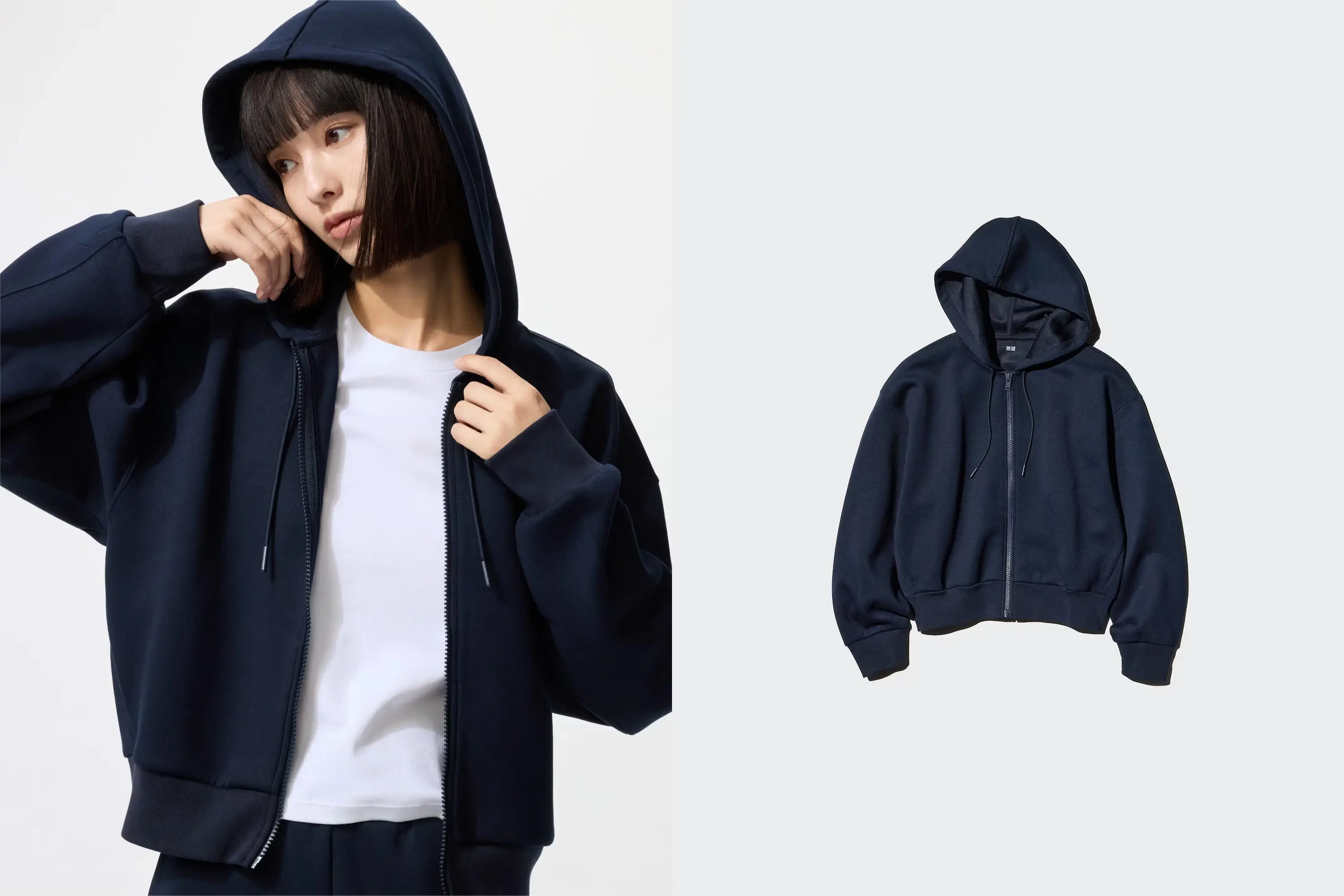 ユニクロ】1枚で神バランス！1,990円に値下げのショート丈パーカーが春