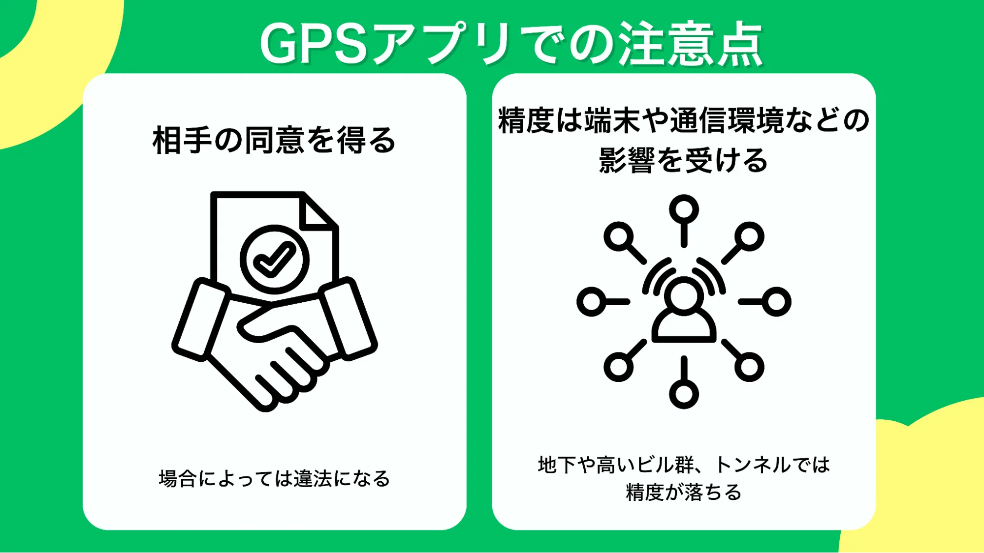 GPSアプリ注意点