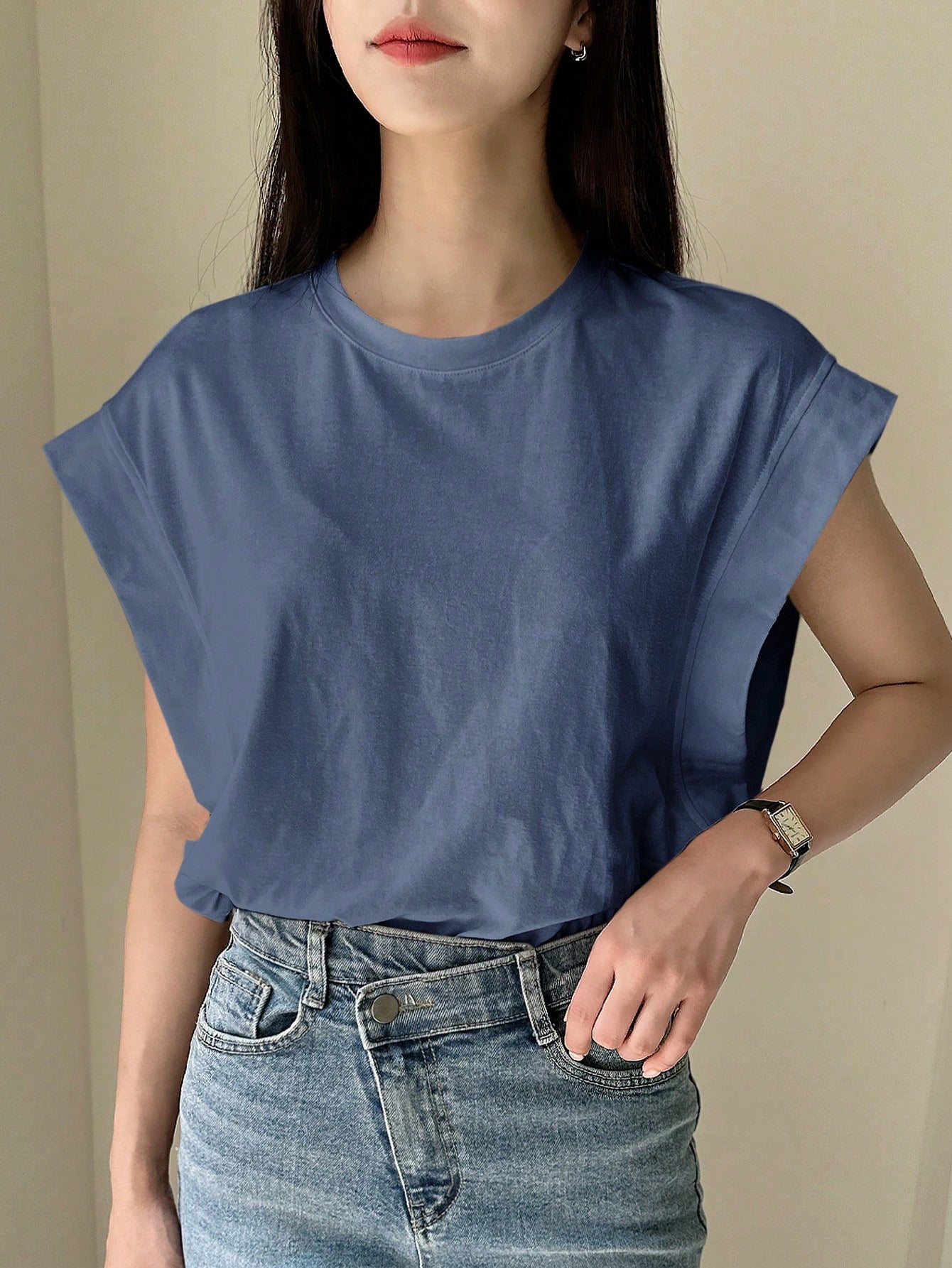 ラウンドネック半袖 Tシャツ
