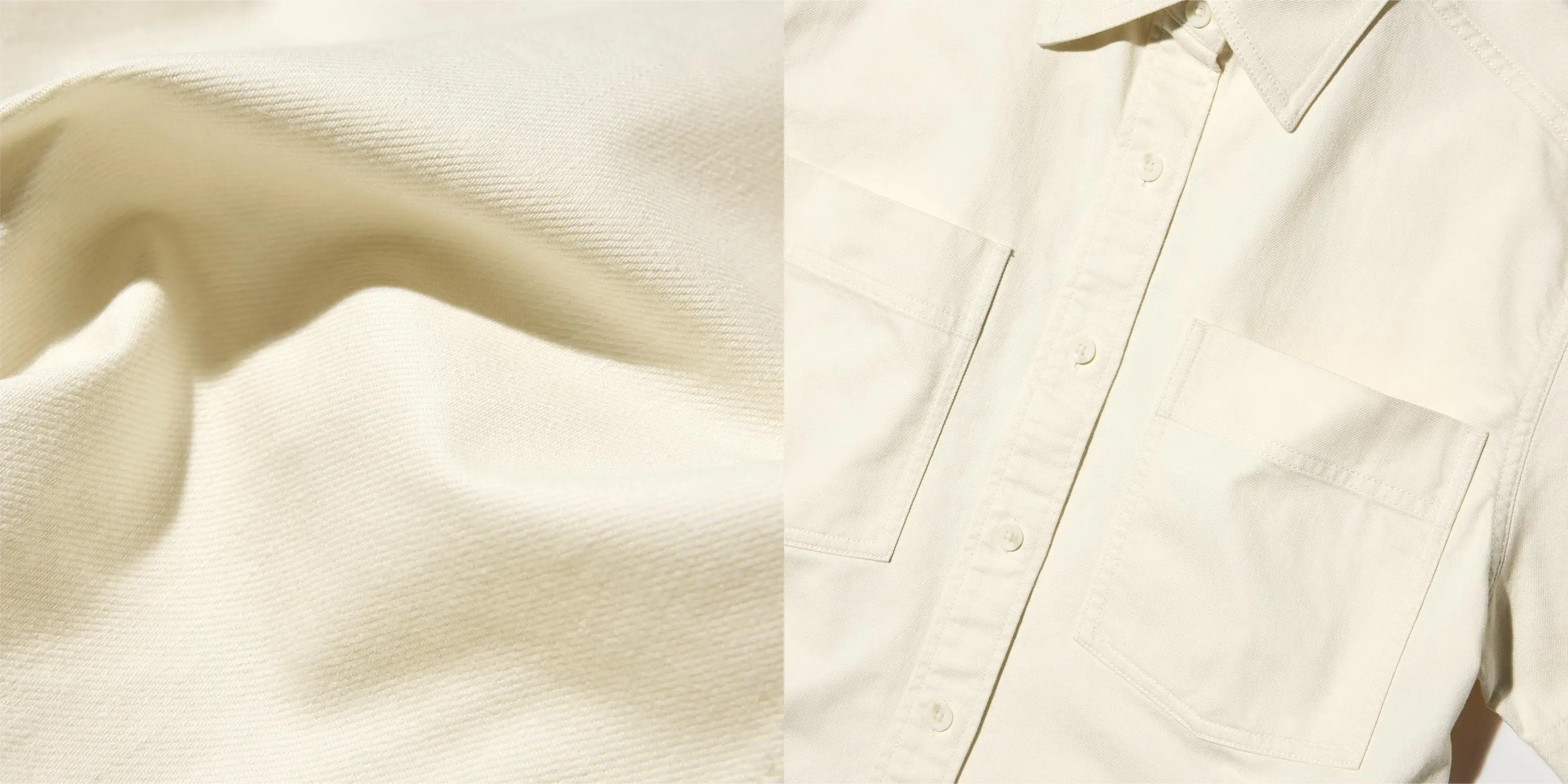 ユニクロデニムボクシーシャツ5分袖ディティール