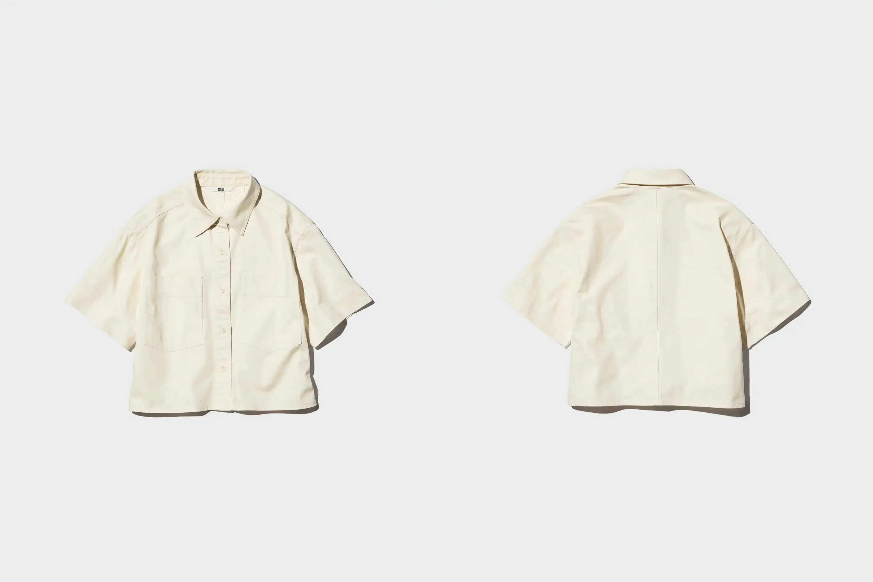 ユニクロデニムボクシーシャツ5分袖