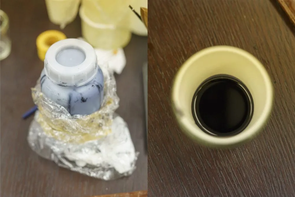 シャイニングクロコダイル革のツヤ出し