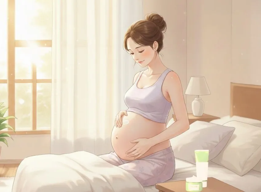 妊娠線予防クリームを使う妊婦