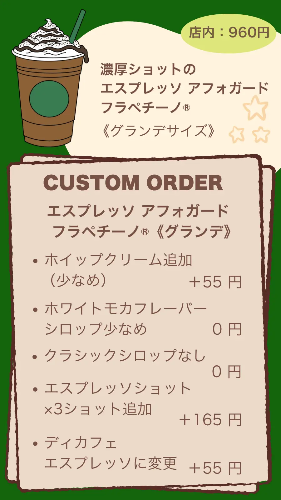 濃厚ショットのエスプレッソアフォガードフラペチーノ®