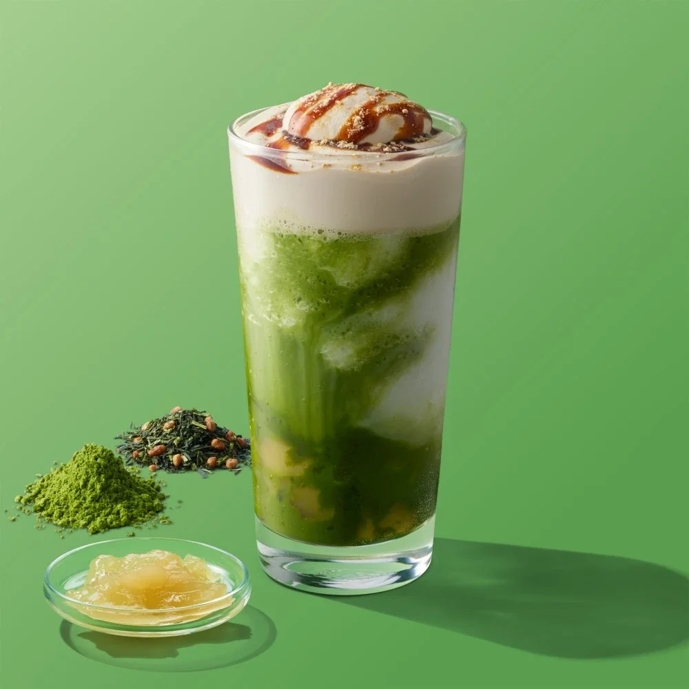 煎茶抹茶ティーフラペチーノ®わらび餅入り