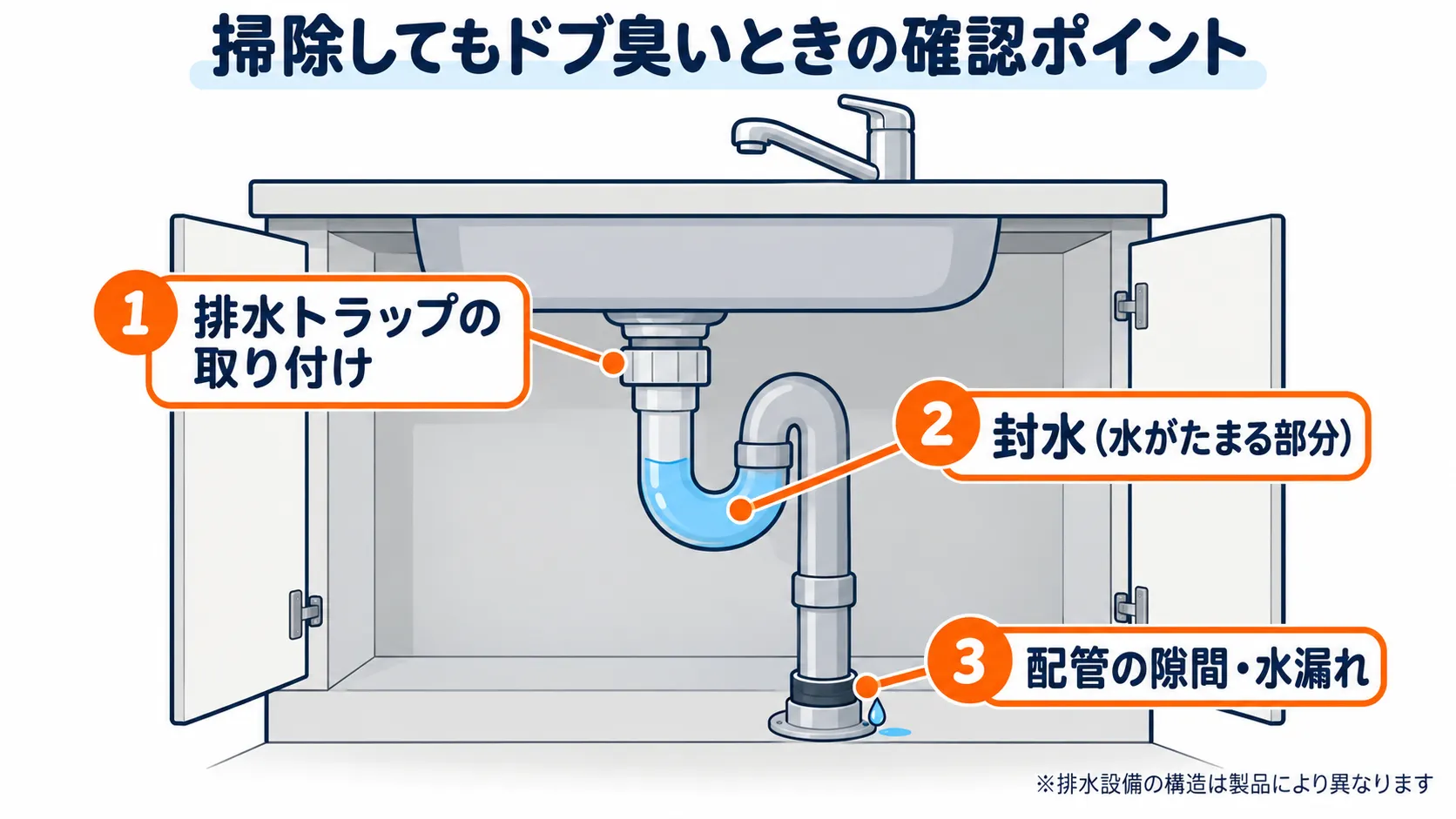 排水管から臭う際の確認ポイント
