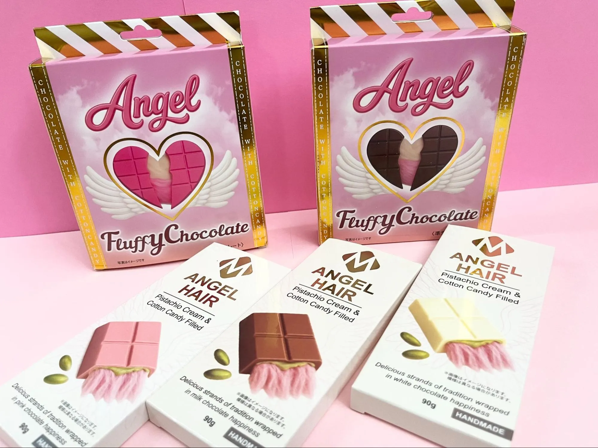 食べ比べた5種のエンジェルヘアチョコの画像