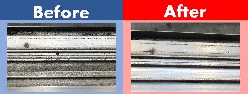 パルスイクロス/掃除例/窓のサッシ/ビフォーアフター