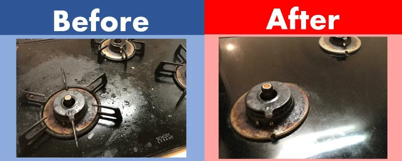 パルスイクロス/掃除例/コンロ/ビフォーアフター