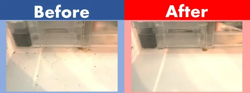 パルスイクロス/掃除例/冷蔵庫の中/ビフォーアフター