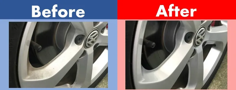 パルスイクロス/掃除例/車のホイール/ビフォーアフター