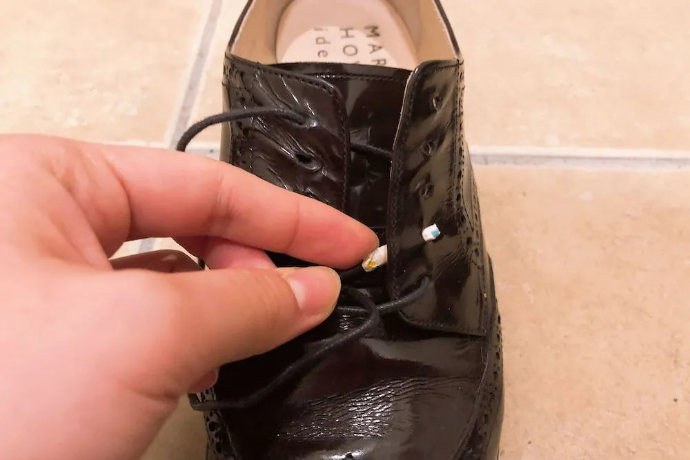 革靴/結び方/シングル/手順