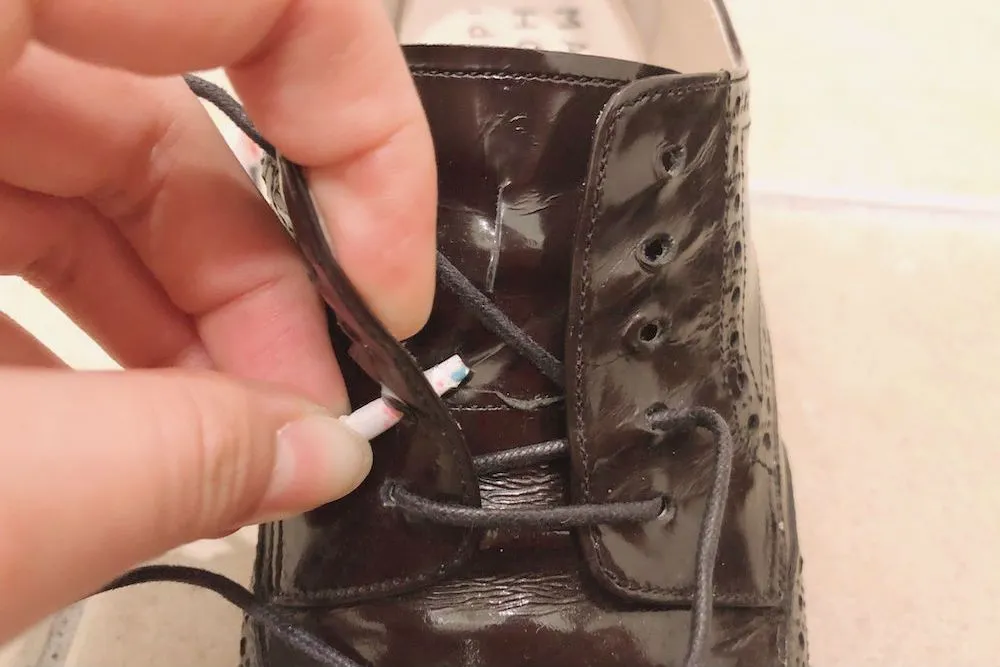 革靴/結び方/シングル/手順