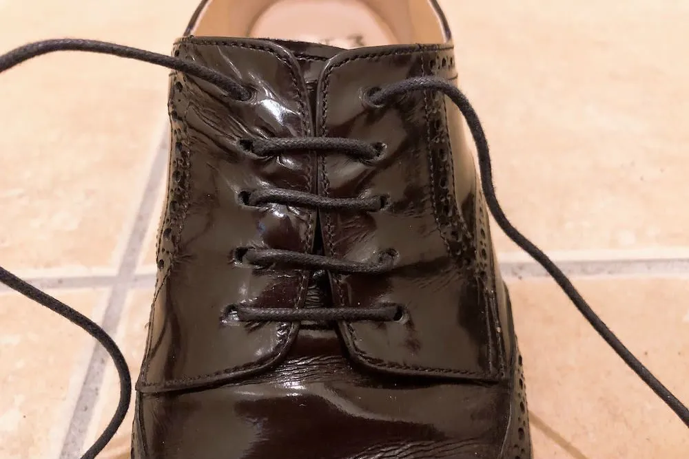 革靴/結び方/シングル/手順