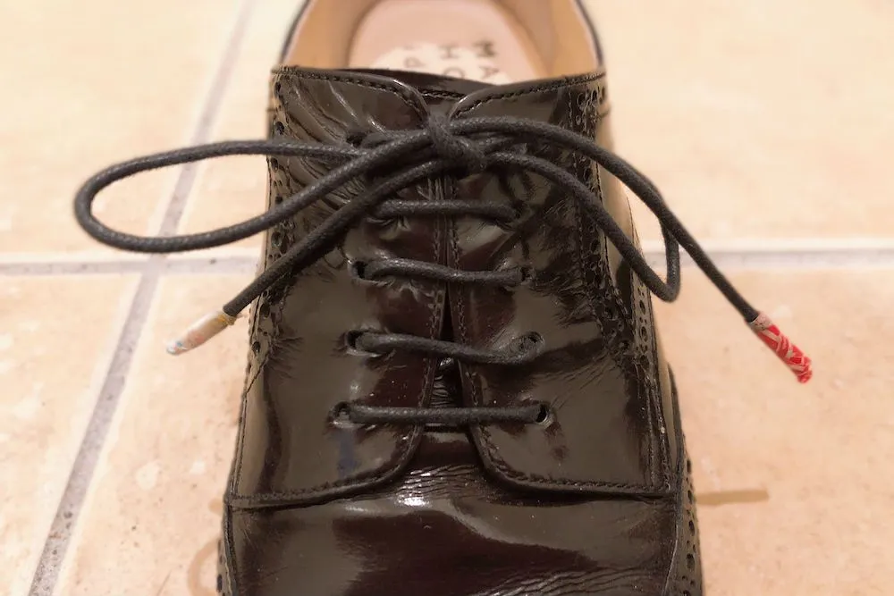 革靴/結び方/シングル/手順