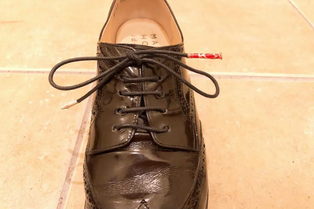 革靴/結び方/パラレル/手順