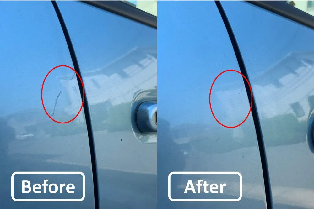 車/傷/コンパウンド/ビフォーアフター