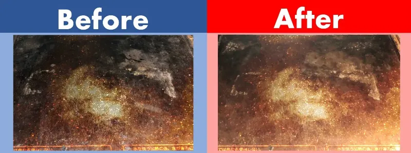 パルスイクロス/掃除例/電子レンジの中/ビフォーアフター