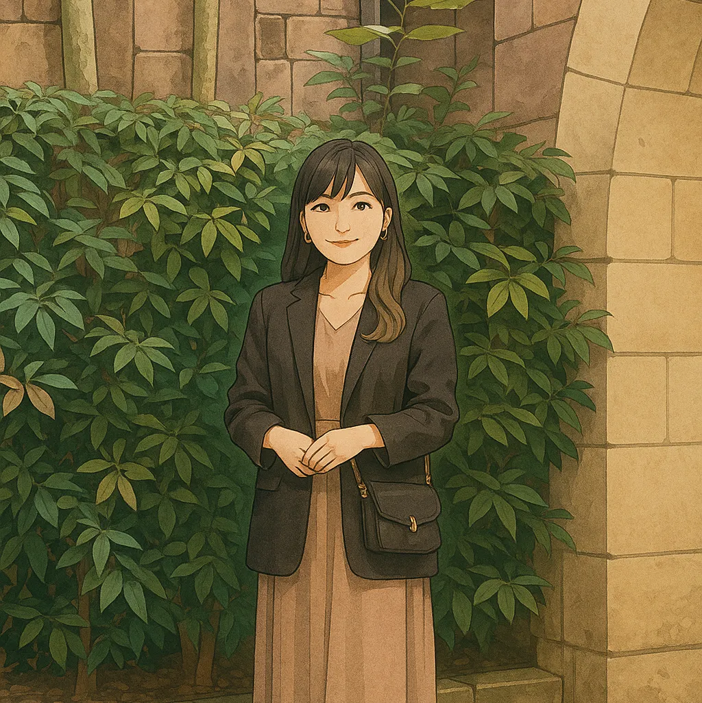 観劇に行く女性のイラスト