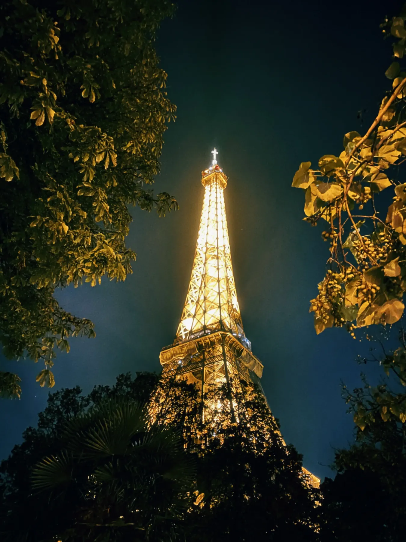 ライトアップされたエッフェル塔