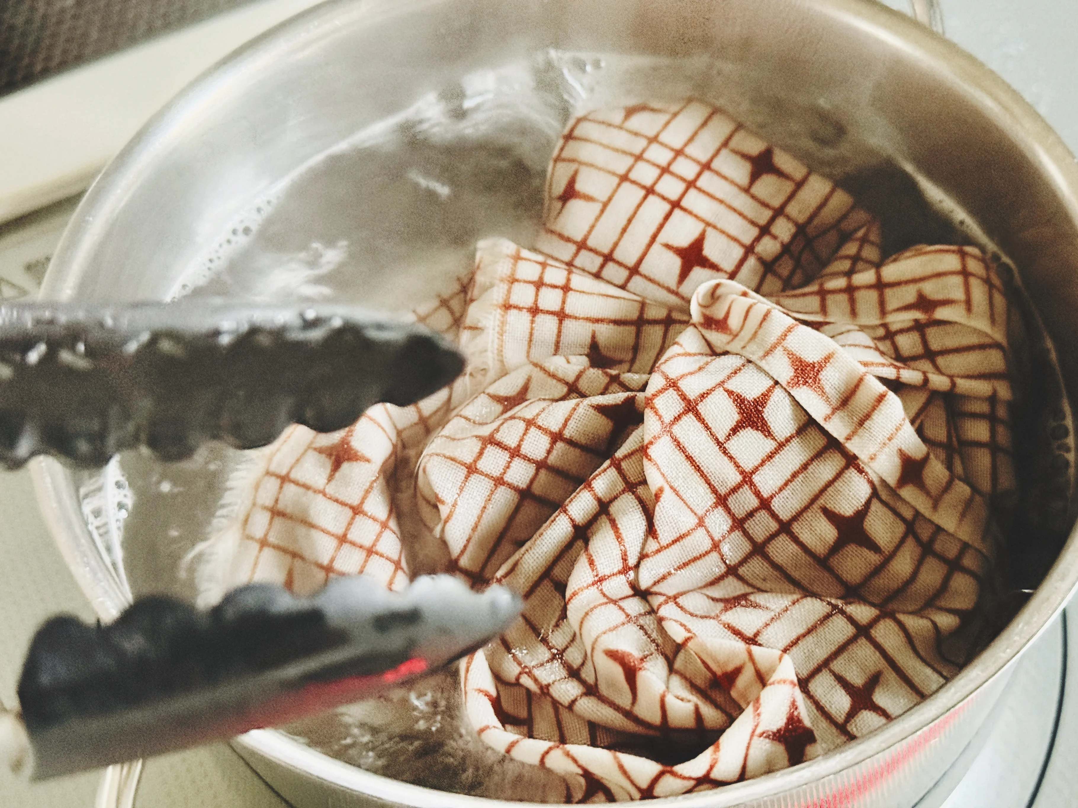 手ぬぐいの煮沸消毒