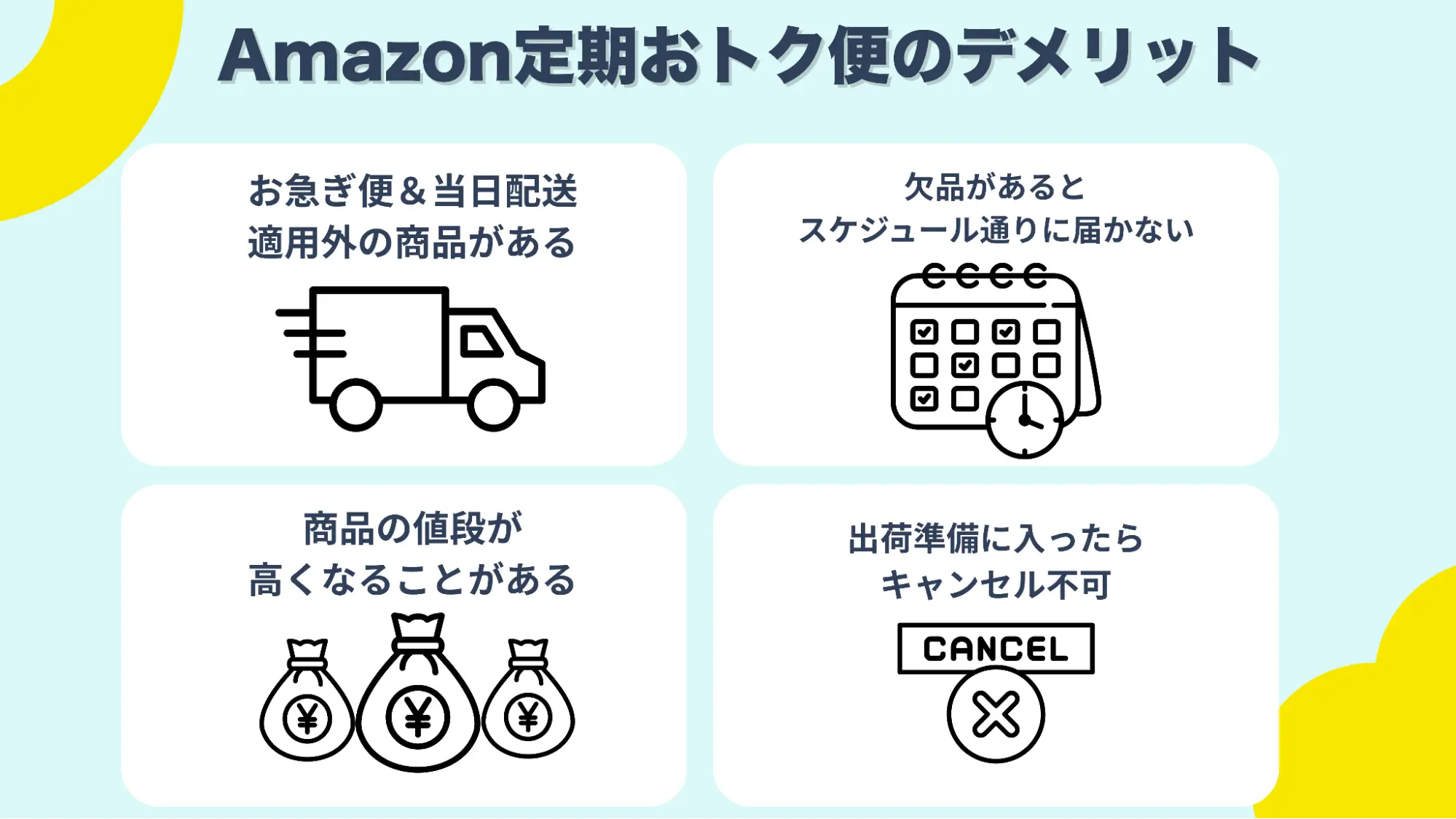 Amazon定期おトク便デメリット