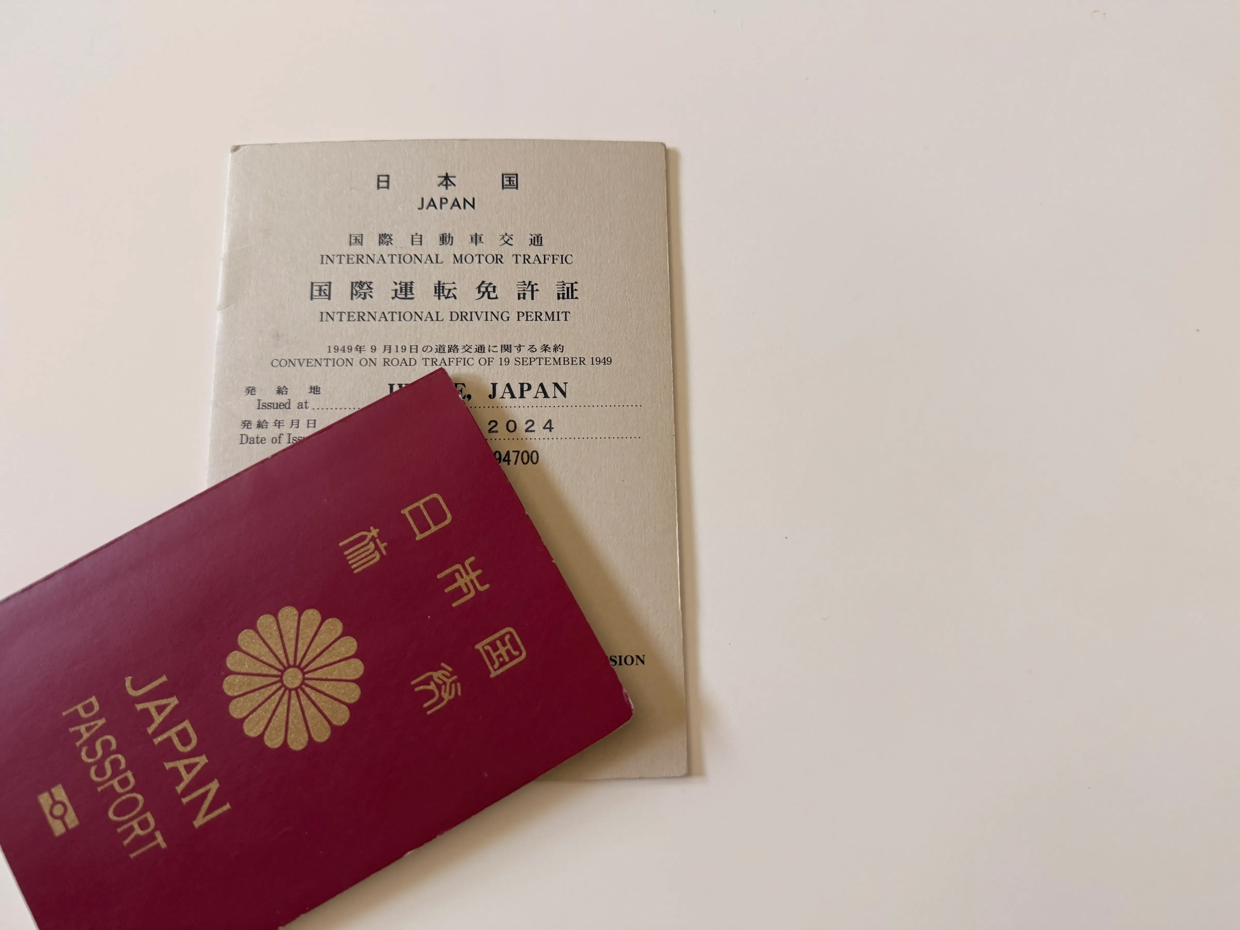 国際免許書とパスポート