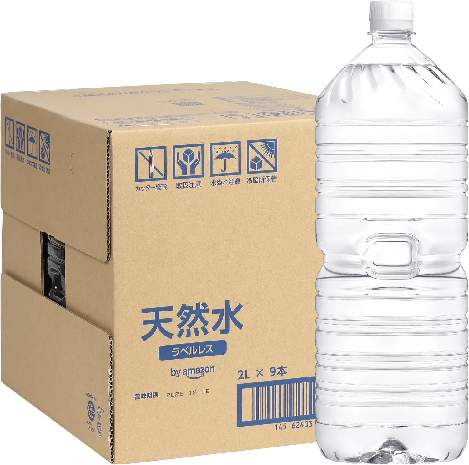 by Amazon 天然水ラベルレス 2L×9本